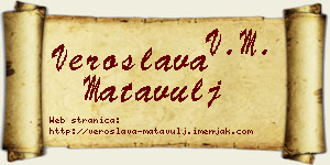 Veroslava Matavulj vizit kartica